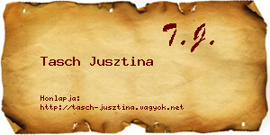 Tasch Jusztina névjegykártya